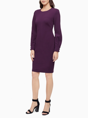 Solid Split Sleeve Sheath Dress