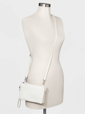 Stella & Max Zip Closure Crossbody Bag - Off White