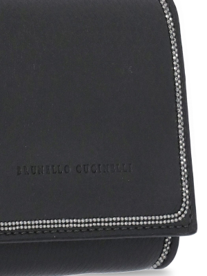 Brunello Cucinelli Logo Embossed Compact Wallet