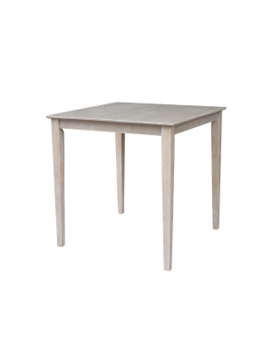 Solid Wood 36" X 36" Dining Table Weathered Gray - International Concepts