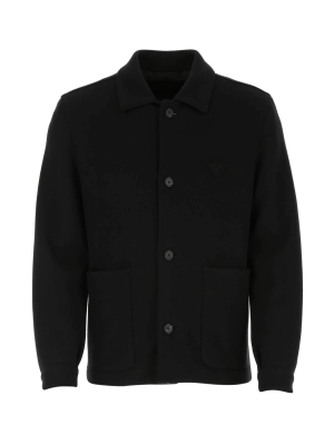 Prada Logo Patch Pocket Coat