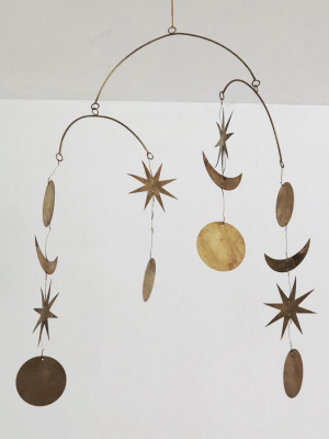 Moon And Stars Brass Mobile