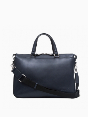 Refined Leather Slim Briefcase