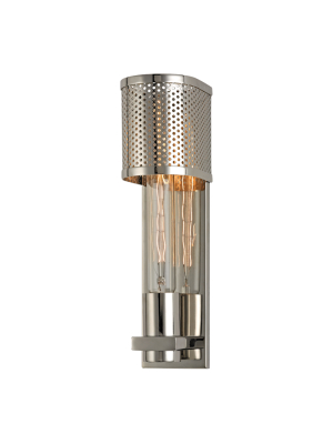 Hudson Valley Lighting Meridian Sconce - Polished Nickel & Perforated Polished Nickel