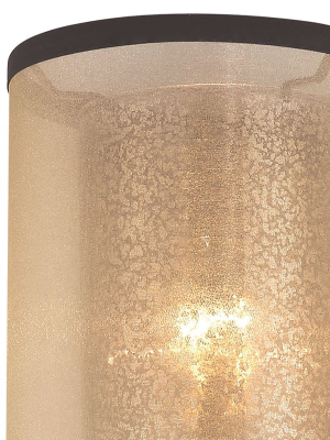 Diffusion 1-light Wall Lamp In Oiled Bronze With Organza And Mercury Glass