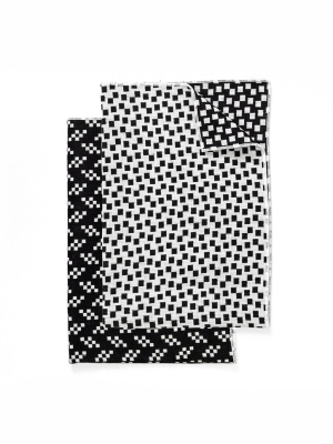 Bitmap Tea Towels Bits And Static Black And White