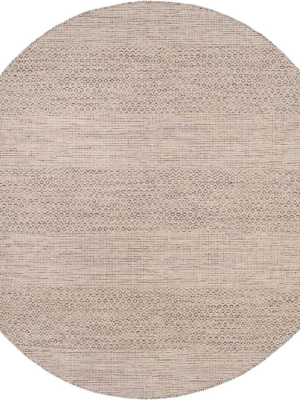 Montauk Alternating Ivory/steel Gray Round Rug