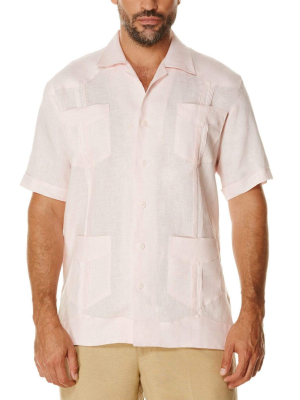 100% Linen Classic Guayabera Shirt - Short Sleeve