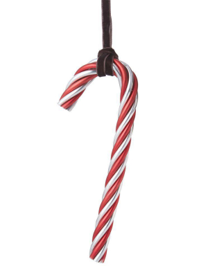 Twist Candy Cane Red & Silver Ornament