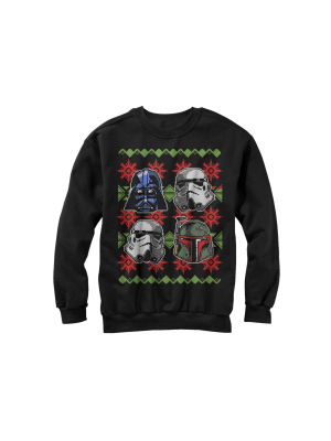 Men's Star Wars Ugly Christmas Empire Helmets Sweatshirt