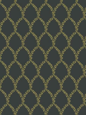 Laurel Wallpaper In Gold And Black From The Rifle Paper Co. Collection By York Wallcoverings