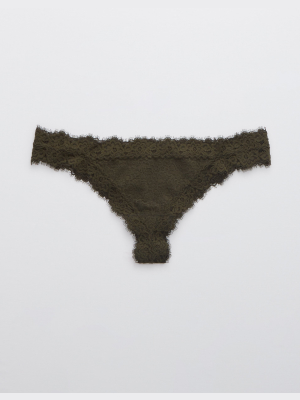 Aerie Eyelash Lace Thong Underwear