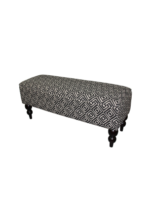 Geometric Tile Print Storage Bench Brown - Ore International