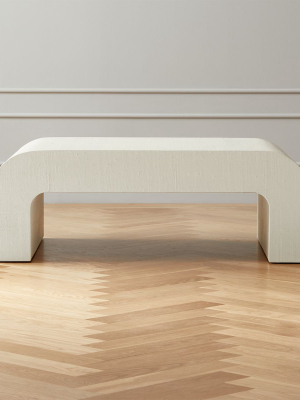 Horseshoe Ivory Lacquered Linen Coffee Table