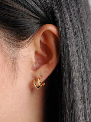 Illusion Stud Earrings In Gold