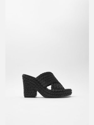 Heeled Woven Sandals