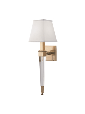 Ruskin 1 Light Wall Sconce Aged Brass