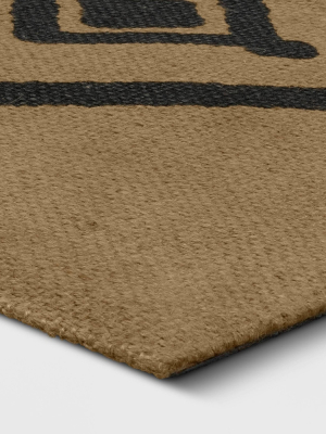 Fescue Hand Woven Natural Moroccan Geometric Printed Jute Area Rug - Opalhouse™