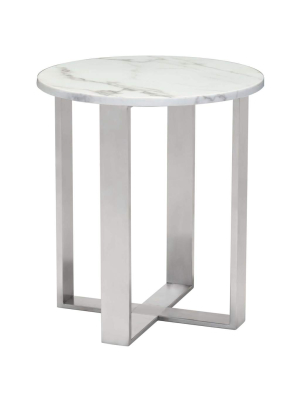 Atlas End Table, Silver