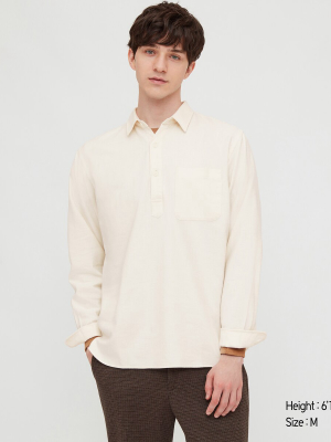 Men Flannel Pullover Long-sleeve Shirt