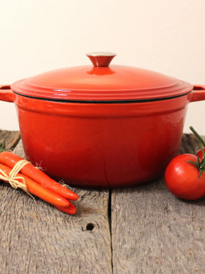 Berghoff Neo 7 Qt Cast Iron Round Covered Casserole, Orange