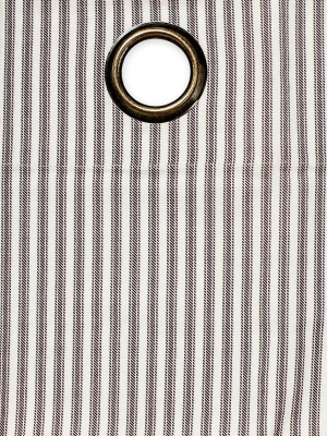 Thermalogic - Thermalogic Insulated Ticking Stripe Grommet Top Curtain Pair, 95"l