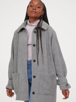 Boxy Twill Coat