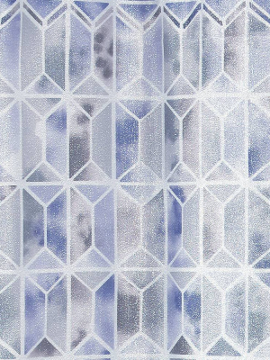 Hexagon Border Shower Curtain Blue - Allure Home Creation