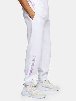 White Ultra Waves Print Sweatpants