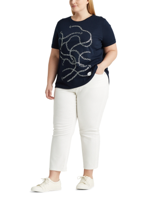 Anchor-print Cotton Tee