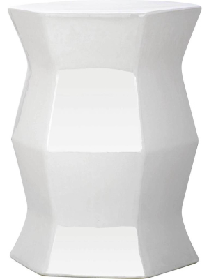 Molly Hexagon Garden Stool White