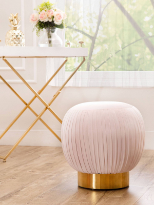 Farrah Velvet Pouf Ottoman - Abbyson Living