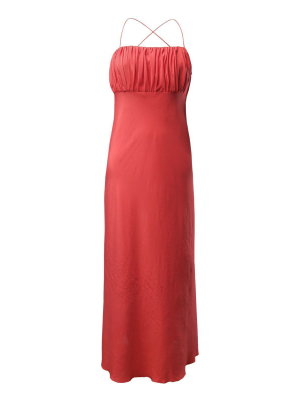 Red Slip Midi Dress