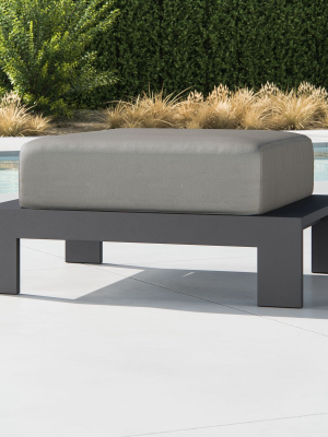 Walker Metal Ottoman With Graphite Sunbrella ® Cushions