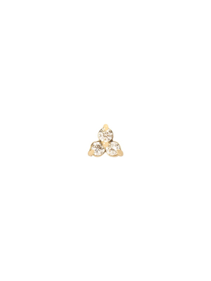 Tri Floral Stud - Yellow Gold