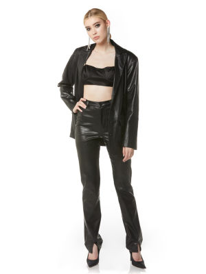 Vegan Leather Straight Leg Pant