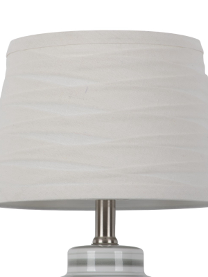Linen Overlay Modified Drum Lamp Shade White - Threshold™