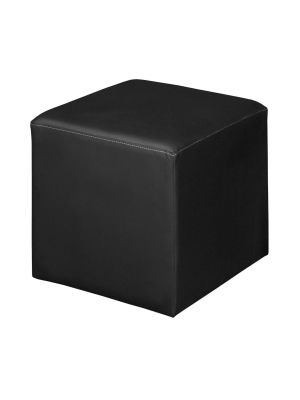 Justin Square Ottoman Black - Regency