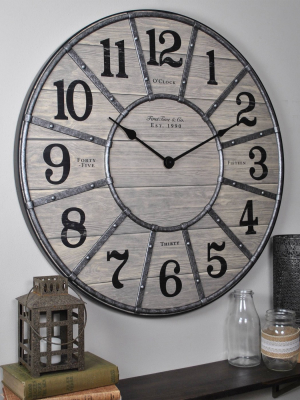 27" Cooper Farmhouse Wall Clock Gray - Firstime & Co.