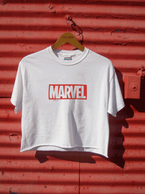 Womens Marvel Pop Art Logo Crop Tee