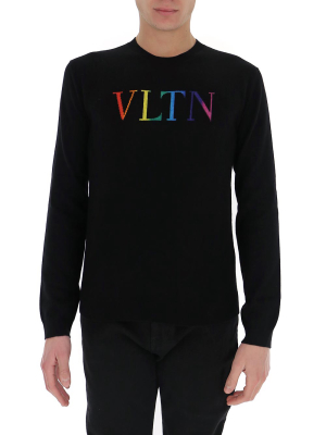 Valentino Vltn Print Crewneck Jumper