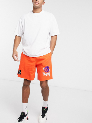 Nike Basketball West 4th Fleece Shorts In Orange