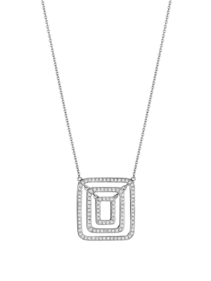 Piece Square Swing Diamond Necklace - Small