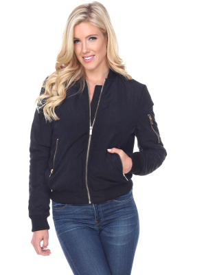 Long Sleeve Front Zipper Bomber Jacket