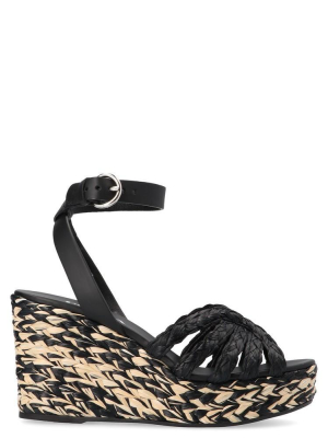 Prada Woven Wedge Sandals