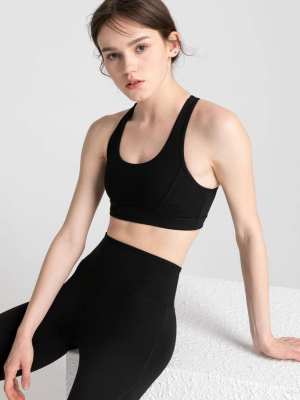 Carbon Black Vented Racerback Bra Top