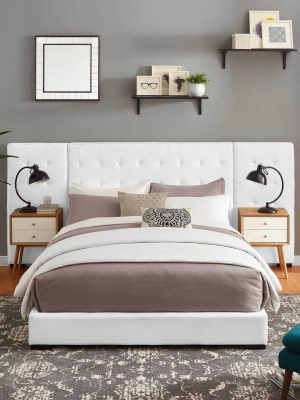 Patrick Fabric Platform Bed White