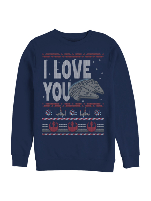 Men's Star Wars Christmas I Love You Quote Sweatshirt