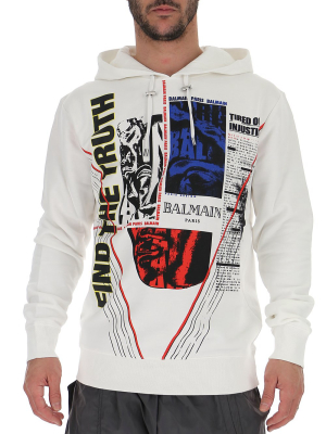 Balmain Graphic Printed Hoodie