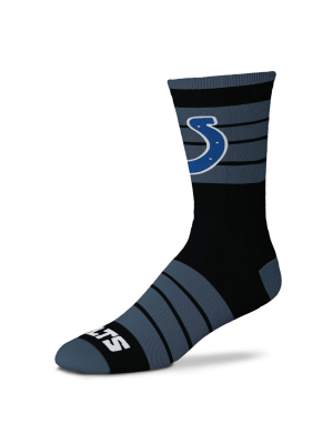 Nfl Indianapolis Colts Black Crew Socks - L